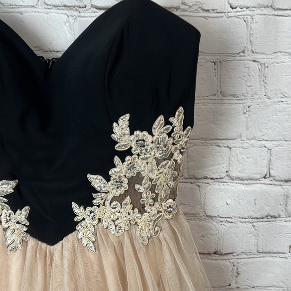 Blonde Nites Tulle Rhinestone Sweetheart Neckline Dress Homecoming Prom Size 3 - Picture 3 of 6